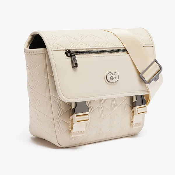 Túi Đeo Chéo Nam Lacoste Nomogramme Small Crossbody Bag NH4655MR M97 Màu Trắng Kem