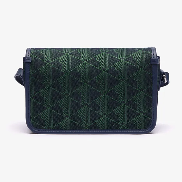 Túi Đeo Chéo Nữ Lacoste Women's Heritage Crossbody Bag With Fold Over Flap Jacquard Material NF4513HK N01 Màu Xanh Green