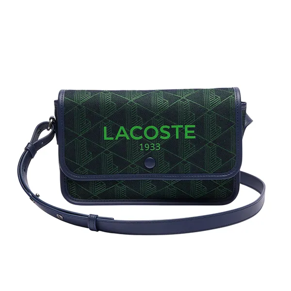 Túi Đeo Chéo Nữ Lacoste Women's Heritage Crossbody Bag With Fold Over Flap Jacquard Material NF4513HK N01 Màu Xanh Green
