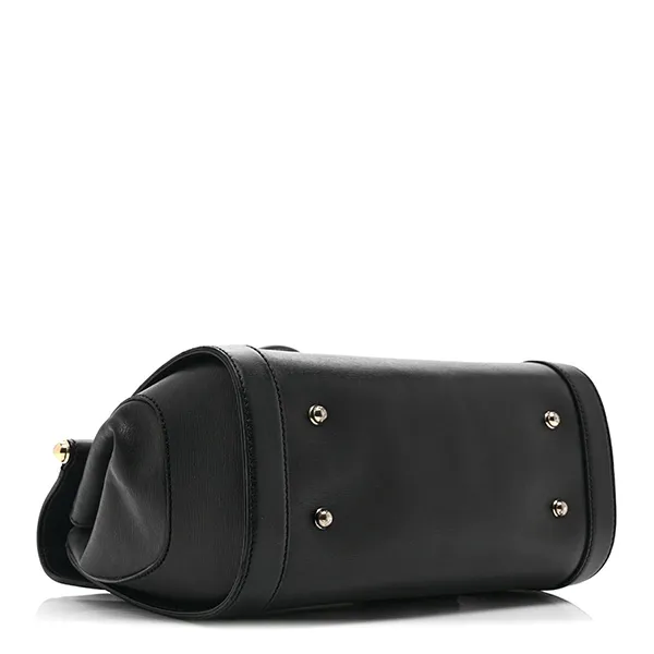 Túi Đeo Vai Nữ Gucci Calfskin Bamboo Bullet Top Handle Bag Black Màu Đen