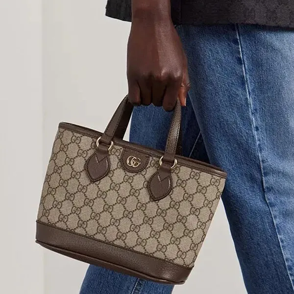 Túi Tote Nữ Gucci Ophidia Mini Màu Be Nâu
