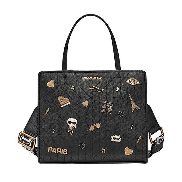 Túi Tote Nữ Karl Lagerfeld Maybelle Satchel With Pins L5GDX8BJ Màu Đen