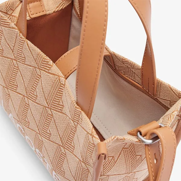 Túi Tote Nữ Lacoste Heritage Jacquard Mini NF4735HK N79 Màu Be
