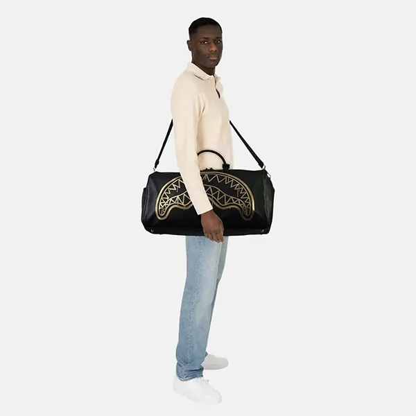 Túi Trống Du Lịch Sprayground That Gold Drap Weekender Travel Bag Màu Đen