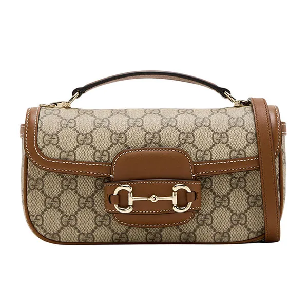 Túi Xách Tay Nữ Gucci Horsebit 1955 Soft Small Top-Handle Bag Màu Be Nâu