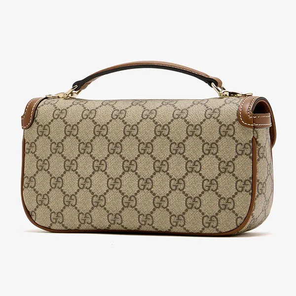 Túi Xách Tay Nữ Gucci Horsebit 1955 Soft Small Top-Handle Bag Màu Be Nâu