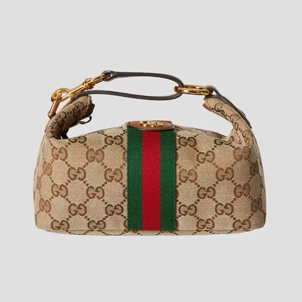 Túi Xách Tay Nữ Gucci Vanity Mini Bag Beige Brown GG Canvas 861775 FAFUF 9870 Màu Nâu Be