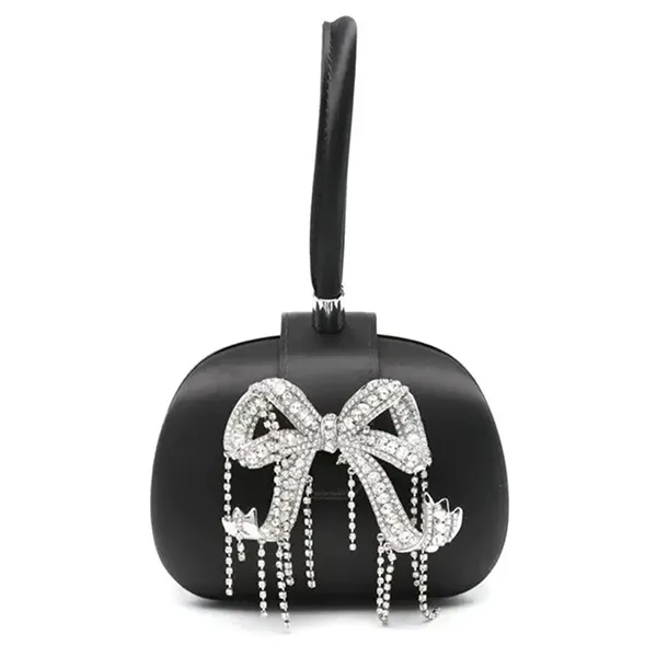 Túi Xách Tay Nữ Self-Portrait Handheld Bag With Bow Detail Màu Đen