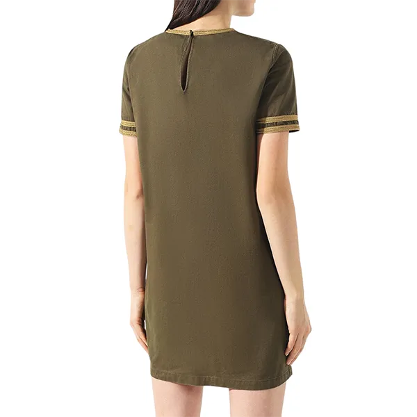 Váy Liền Nữ Yves Saint Laurent YSL Cotton Dress Màu Khaki Size 38FR
