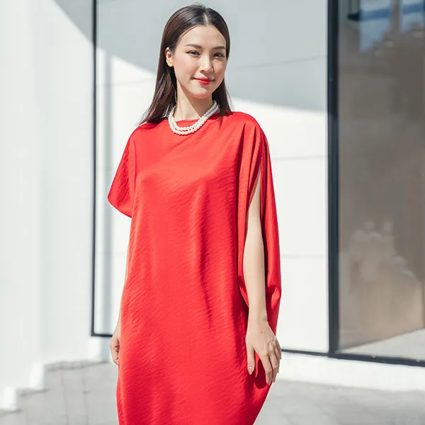 Váy Lụa Nữ F2 Fashion & Freedom City Girl D745-DO-S-0823 Màu Đỏ Size S