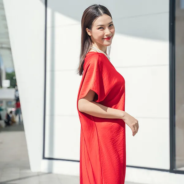 Váy Lụa Nữ F2 Fashion & Freedom City Girl D745-DO-S-0823 Màu Đỏ Size S