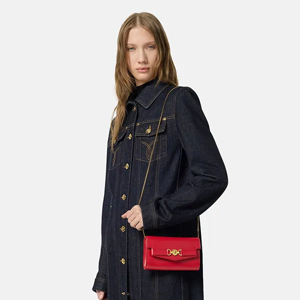 Ví Nữ Versace Medusa 95 Red Leather Wallet 10150701A107951RB3V Màu Đỏ