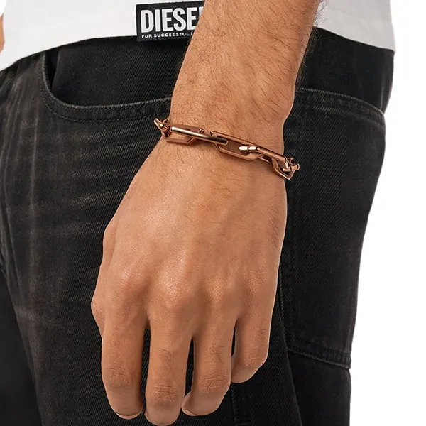 Vòng Đeo Tay Diesel Stainless Steel Chain Bracelet DX1645200 Màu Vàng Đồng