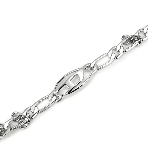 Vòng Đeo Tay Diesel Stainless Steel And Brass Chain Bracelet DX1599040 Màu Bạc