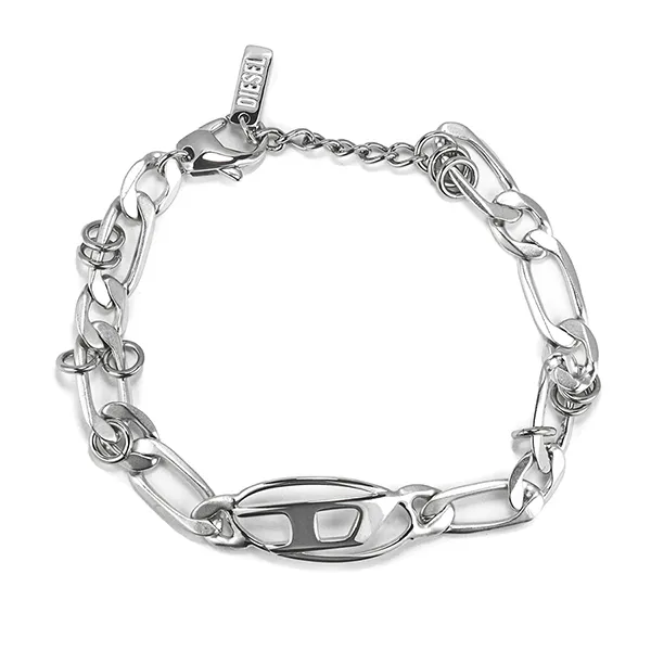 Vòng Đeo Tay Diesel Stainless Steel And Brass Chain Bracelet DX1599040 Màu Bạc