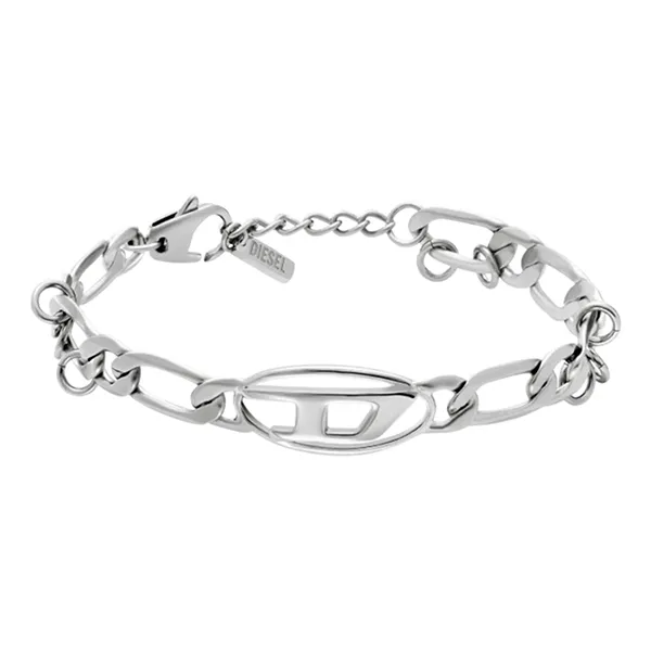Vòng Đeo Tay Diesel Stainless Steel And Brass Chain Bracelet DX1599040 Màu Bạc