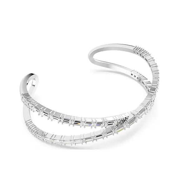 Vòng Đeo Tay Nữ Swarovski Hyperbola Cuff Infinity, White, Rhodium Plated 5677625 Màu Trắng