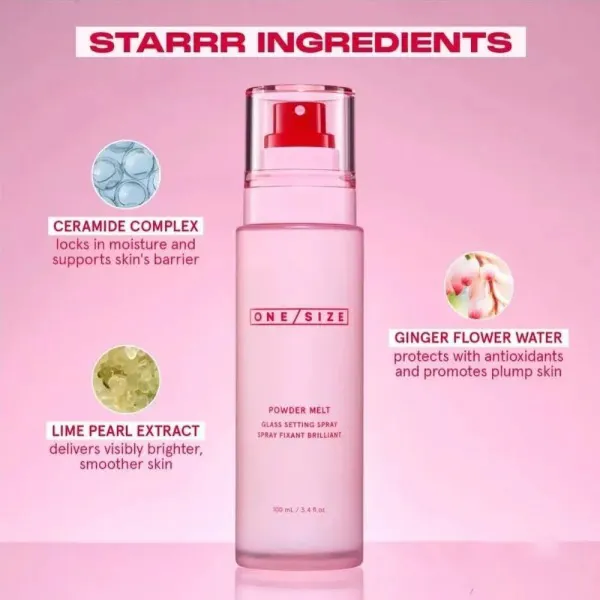 Xịt Khóa Nền Căng Bóng Lâu Trôi One/Size Powder Melt Glass Setting Spray 100ml