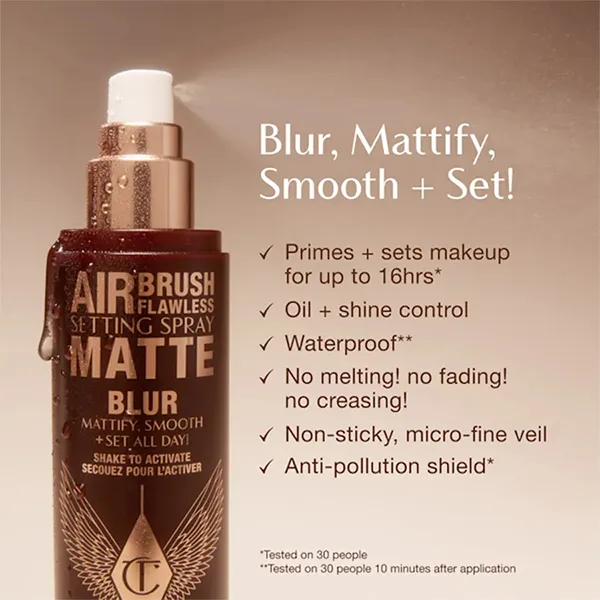 Xịt Khóa Nền Giữ Lớp Make Up Charlotte Tilbury Airbrush Flawless Setting Spray Matte 100ml