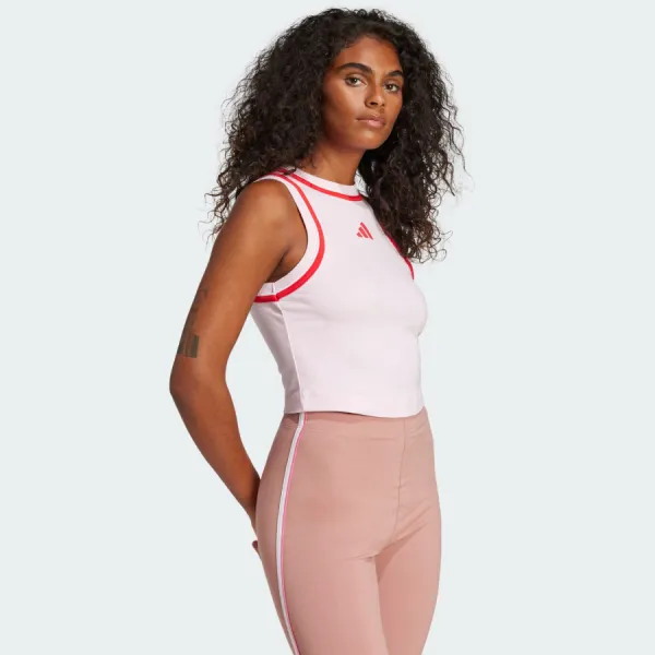 Áo Ba Lỗ Nữ Adidas Essentials Color-Pop Cotton Crop Tank Top Pink JD5554 Màu Hồng Size S