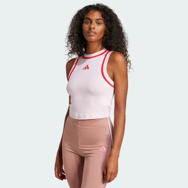 Áo Ba Lỗ Nữ Adidas Essentials Color-Pop Cotton Crop Tank Top Pink JD5554 Màu Hồng Size S