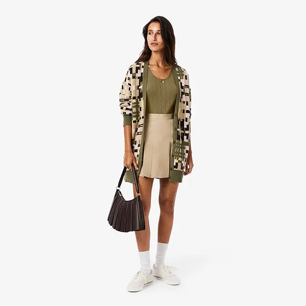 Áo Ba Lỗ Nữ Lacoste Women's Slim Fit Pointelle Knit Cotton Tank Top TF5279-51 E9F Màu Xanh Khaki Size 40