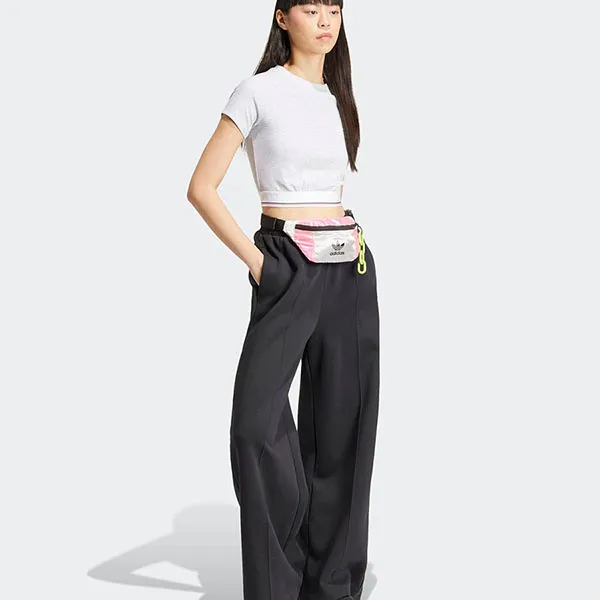 Áo Croptop Nữ Adidas Tape Waistband Tee Melange Grey IS2318 Màu Xám Nhạt Size XS