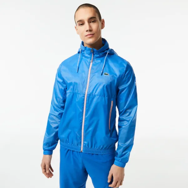 Áo Khoác Nam Lacoste Tennis x Novak Djokovic Zip Jacket BH5043 L99 Màu Xanh Dương Size 50