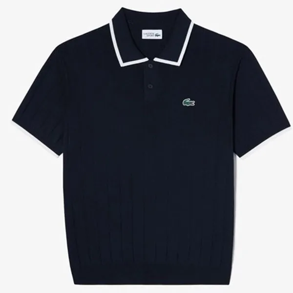 Áo Len Polo Nam Lacoste Men's Textured Sweater AH710E - HDE Màu Xanh Navy Size 3
