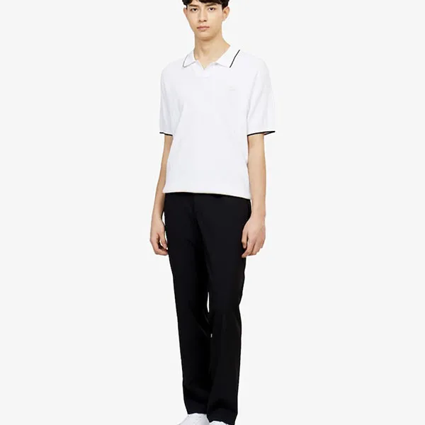 Áo Len Polo Nam Lacoste Men's Textured Sweater AH721E - 001 Màu Trắng Size 3