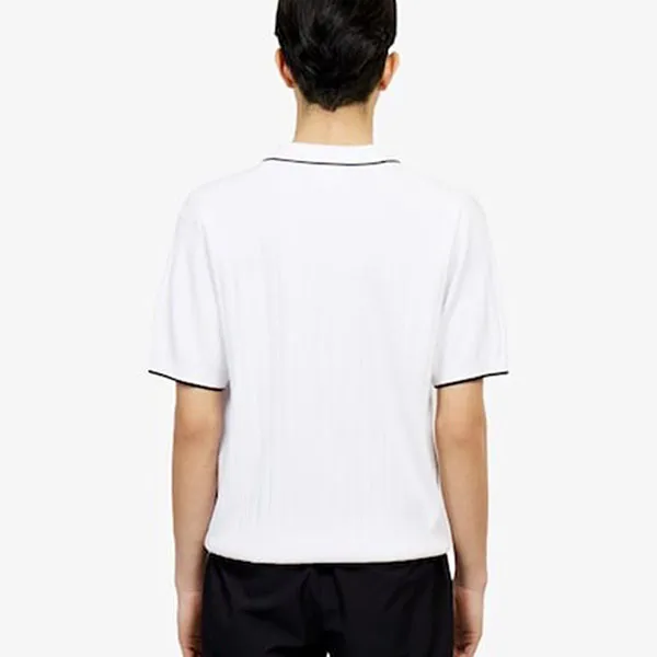 Áo Len Polo Nam Lacoste Men's Textured Sweater AH721E - 001 Màu Trắng Size 3