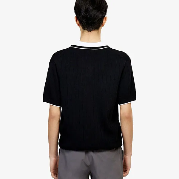 Áo Len Polo Nam Lacoste Men's Textured Sweater AH721E - 031 Màu Đen Size 3
