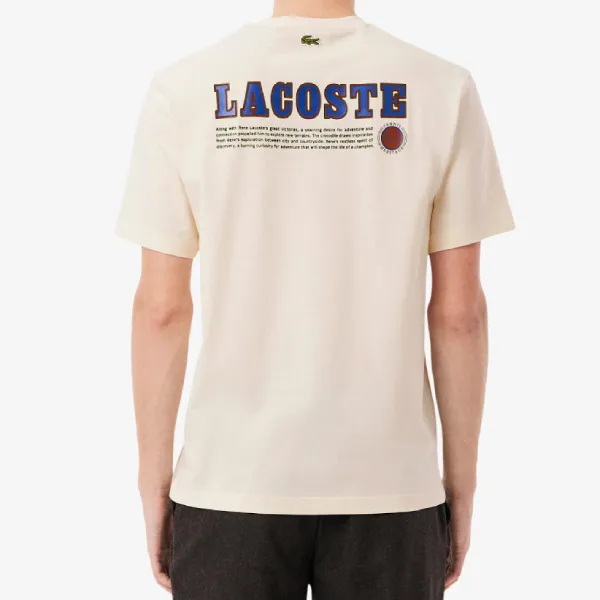 Áo Phông Nam Lacoste Men's Multi Print Jersey TH5903-51-XFJ T-Shirt Màu Kem Size 3