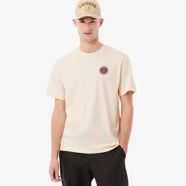 Áo Phông Nam Lacoste Men's Multi Print Jersey TH5903-51-XFJ T-Shirt Màu Kem Size 3