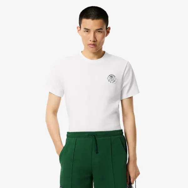 Áo Phông Nam Lacoste Ultra Dry Tennis Heritage Badge TH7712-51-001 T-Shirt Màu Trắng Size 4