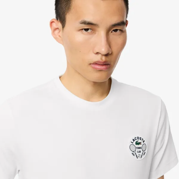 Áo Phông Nam Lacoste Ultra Dry Tennis Heritage Badge TH7712-51-001 T-Shirt Màu Trắng Size 4