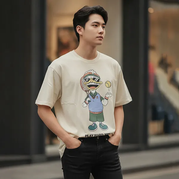 Áo Phông Nam Paterson League Quack T-Shirt P70 Màu Kem Size XL