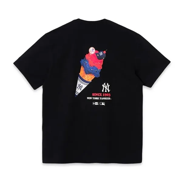 Áo Phông New Era x MLB Home Cheering Ice Cream Tee Tshirt Màu Đen Size S