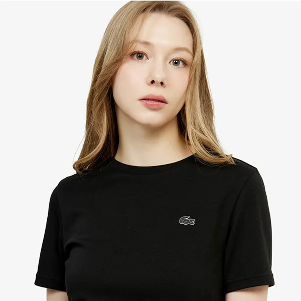 Áo Phông Nữ Lacoste Women's Basic T-Shirt TF791E 031 Màu Đen Size 34