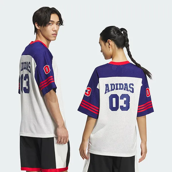 Áo Phông Unisex Adidas Originals Retro Street Basketball T-Shirt JC6801 Màu Trắng/Xanh Size S