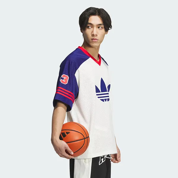 Áo Phông Unisex Adidas Originals Retro Street Basketball T-Shirt JC6801 Màu Trắng/Xanh Size S