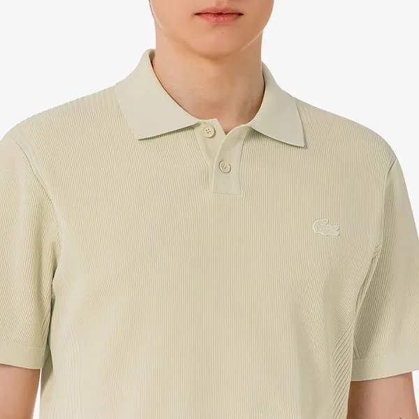 Áo Polo Len Nam Lacoste Golf Texture Sweater AH011E - 02S Màu Be Size 3