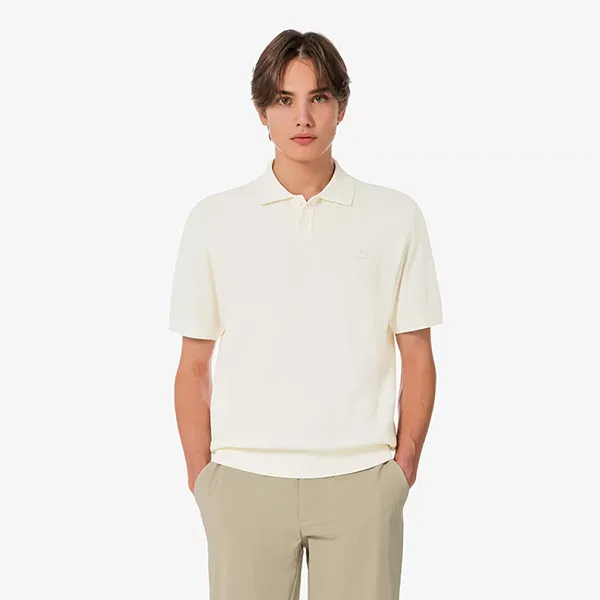 Áo Polo Len Nam Lacoste Golf Texture Sweater AH011E - 02S Màu Trắng Size 5