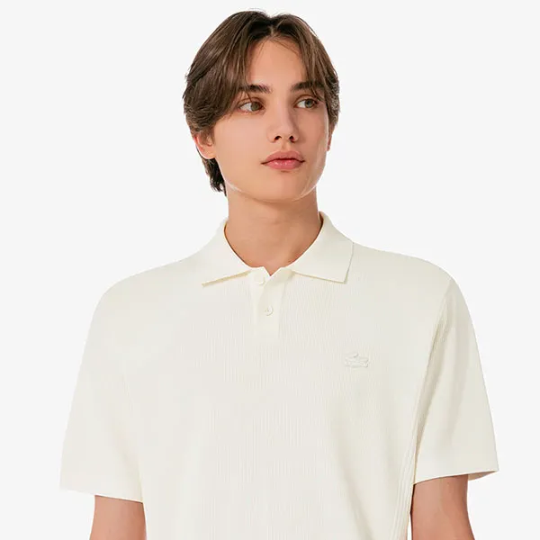 Áo Polo Len Nam Lacoste Golf Texture Sweater AH011E - 02S Màu Trắng Size 5