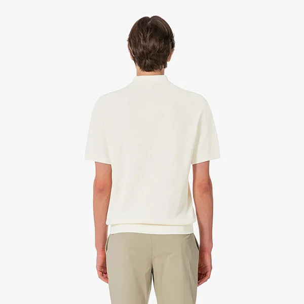 Áo Polo Len Nam Lacoste Golf Texture Sweater AH011E - 02S Màu Trắng Size 5