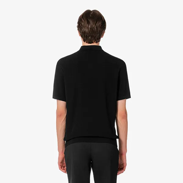 Áo Polo Len Nam Lacoste Golf Texture Sweater AH011E - 031 Màu Đen Size 5