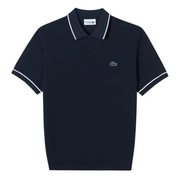 Áo Polo Len Nam Lacoste Men's Scallop Sweater AH720E - 166 Màu Xanh Navy Size 4