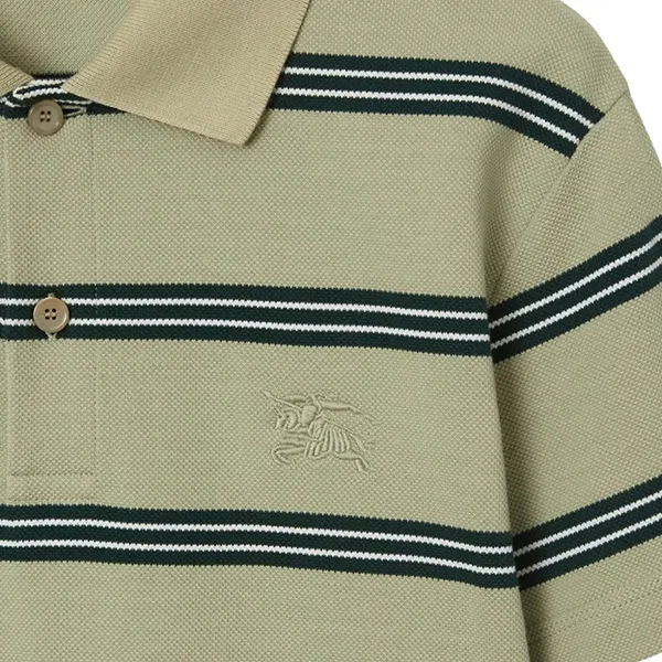 Áo Polo Nam Burberry Striped Cotton 8106380 Màu Xanh Green Size S