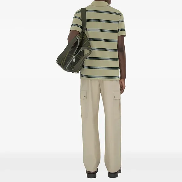 Áo Polo Nam Burberry Striped Cotton 8106380 Màu Xanh Green Size S
