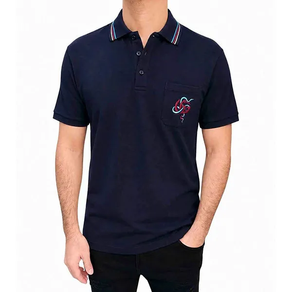 Áo Polo Nam Gucci Shirt Màu Xanh Navy Size S